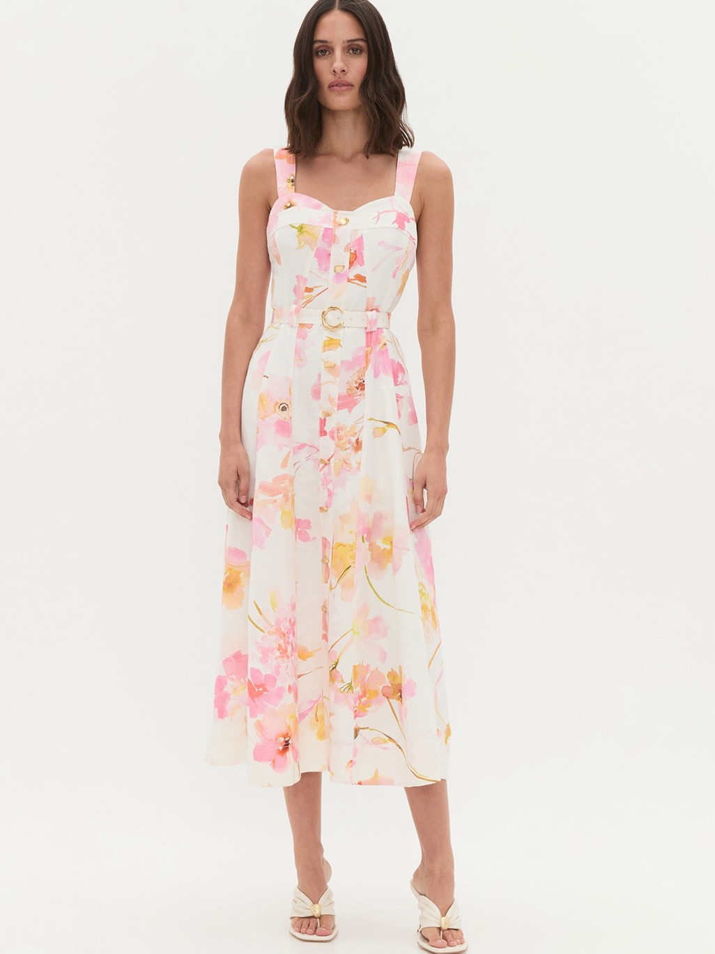 Aje Nwot Zarie Midi Dress In Wildflowers